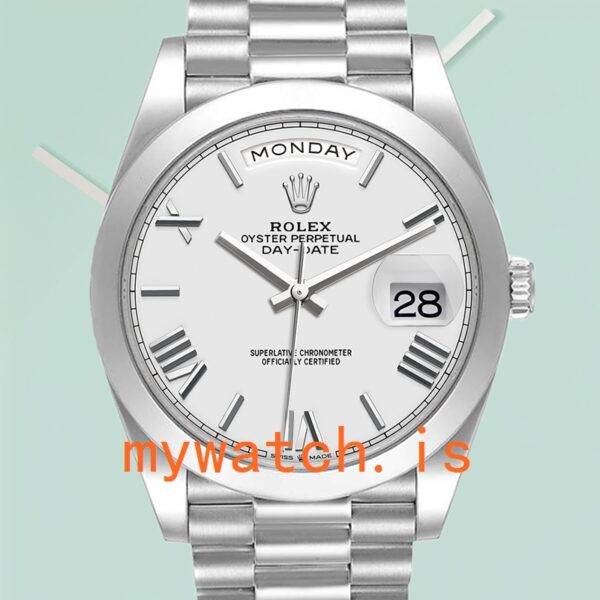 Rolex Day-Date Men’s 40mm m228206-0028 Silver-tone President Bracelet: A Timeless Masterpiece