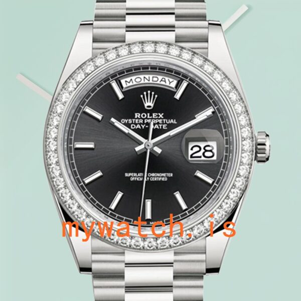 Rolex Day-Date Mens 228349BKSP 40mm Black Dial Stainless Steel: A Timeless Masterpiece